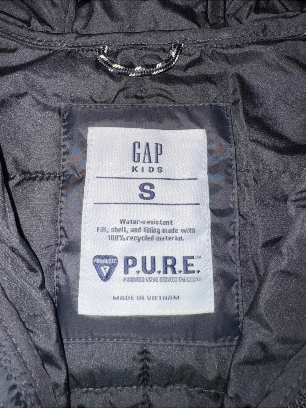 GAP Kids Black Lightweight Puffer Jacket Size S 6-7